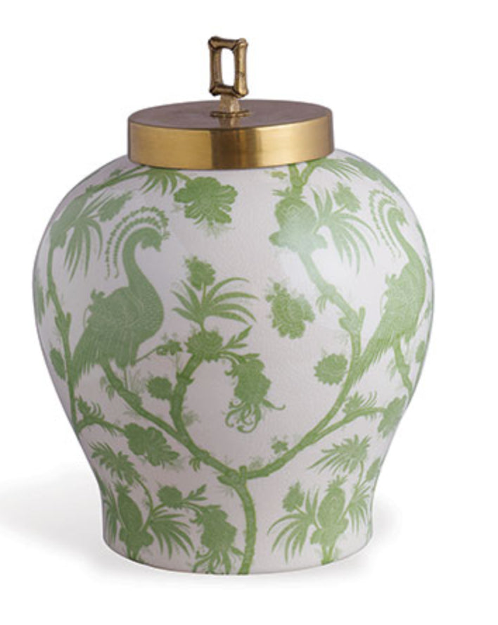 Scalamandre for Port 68 Balinese Peacock Jar in Turquoise