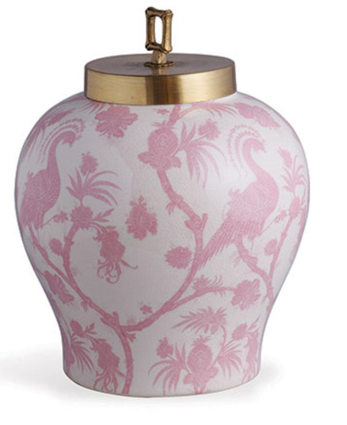 Scalamandre for Port 68 Balinese Peacock Jar in Turquoise