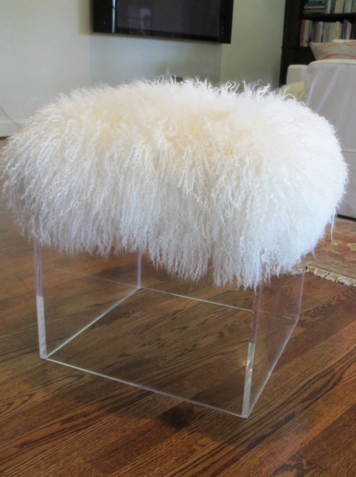 Jamie Dietrich Fluff Bella Cube Ottoman