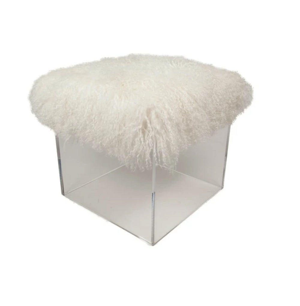 Jamie Dietrich Fluff Bella Cube Ottoman