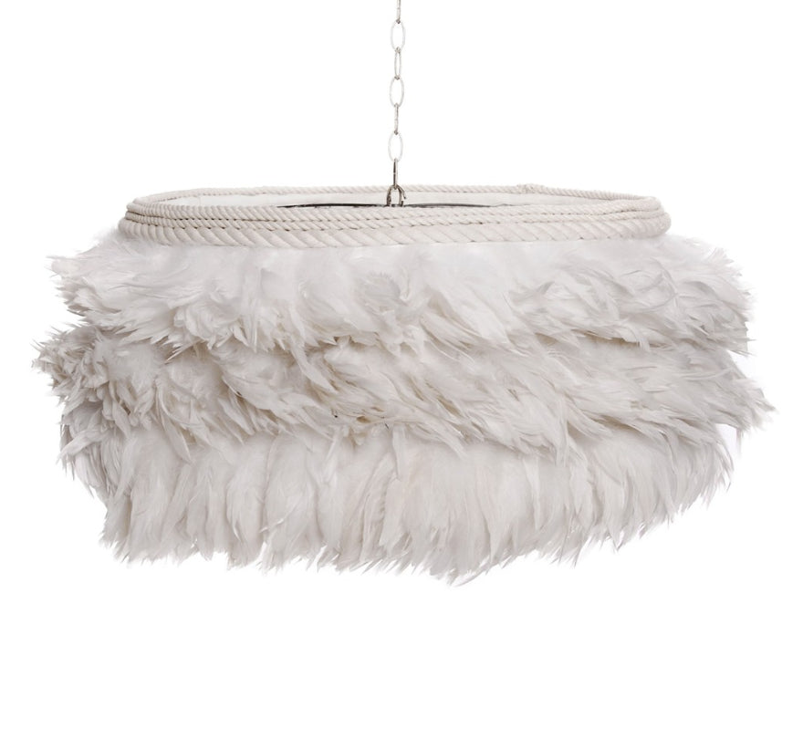 Jamie Dietrich Designs White Feather Pendant Light