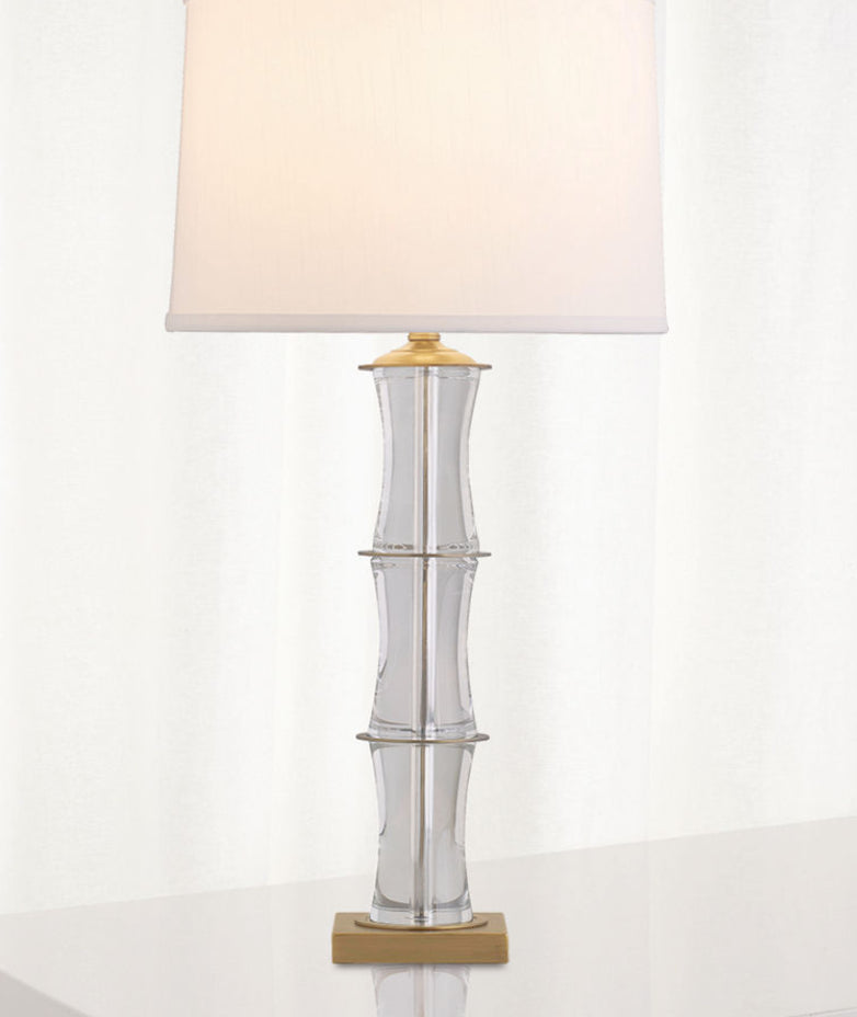 Port 68 Rivoli Crystal and Brass Lamp