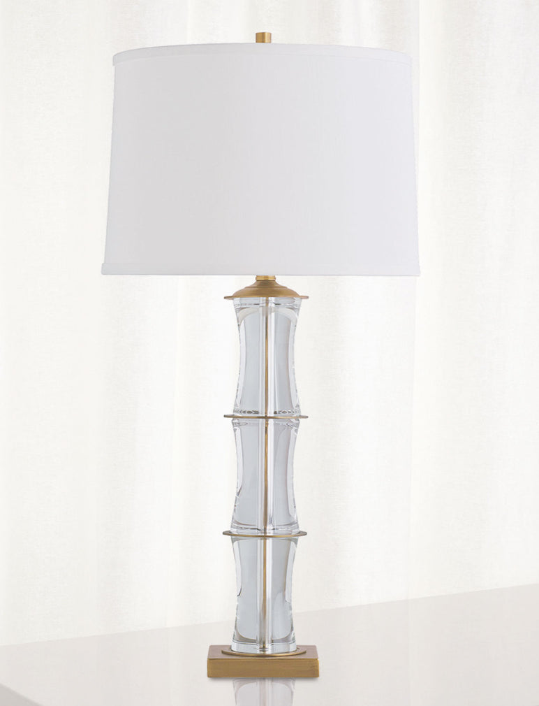 Port 68 Rivoli Crystal and Brass Lamp