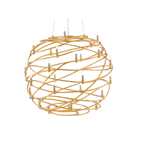 Franchette Orb Chandelier in Gold by Currey and Company