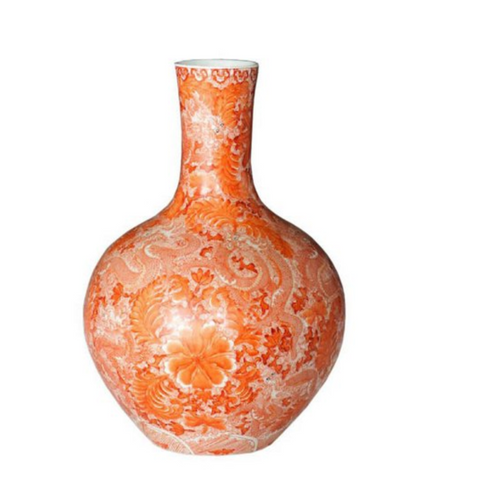 Globular Vase, Orange by Legend of Asia