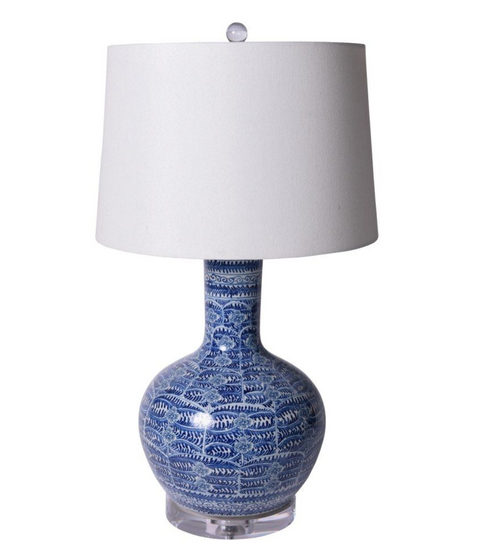 Blue and White  Blossom Lamp by Legend of Asia