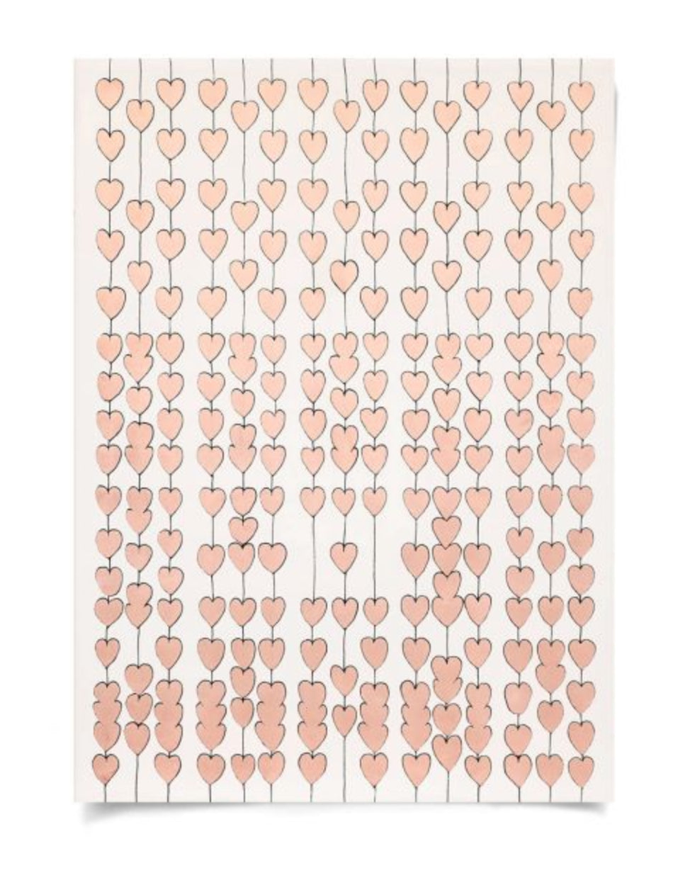 Cartier Heart Strings Rose Gold Leaf Artwork by Natural Curiosities