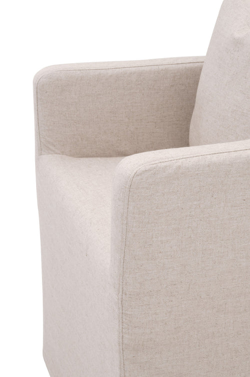 Shelter Slipcovered Arm Chair in Pearl/Natural Gray
