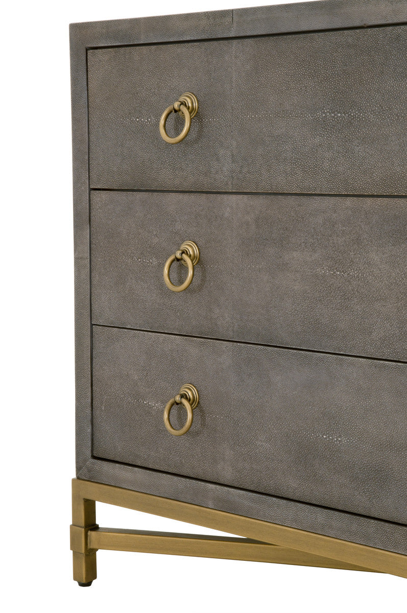 Essentials For Living Strand Shagreen 3 Drawer Nightstand - Ivy Home