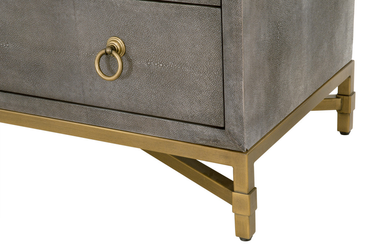 Essentials For Living Strand Shagreen 3 Drawer Nightstand - Ivy Home