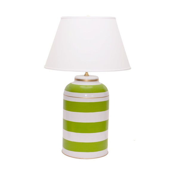Dana Gibson Green Stripe Tea Caddy Lamp