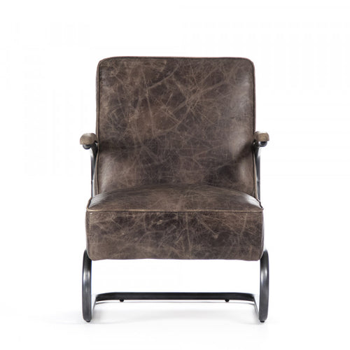 Zentique Ricky Leisure Chair Top Grained Brown Leather