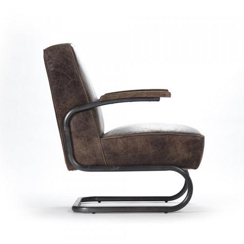 Zentique Ricky Leisure Chair Top Grained Brown Leather