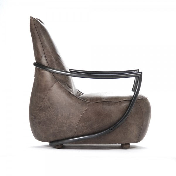 Zentique Zak Leisure Chair Top Grained Brown Leather