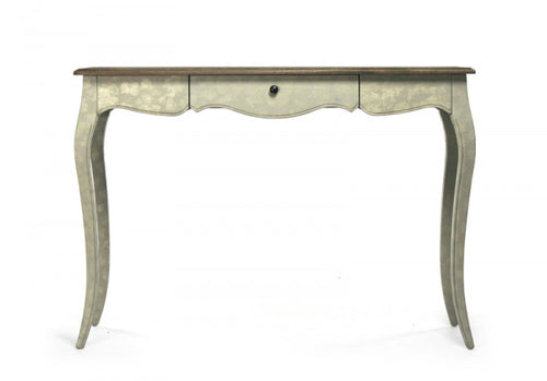 Zentique Rosa Console Reclaimed Top, Distressed White Base