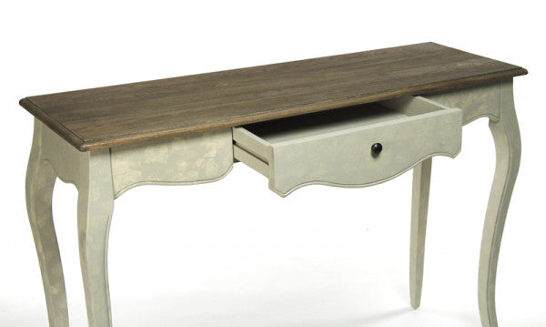 Zentique Rosa Console Reclaimed Top, Distressed White Base