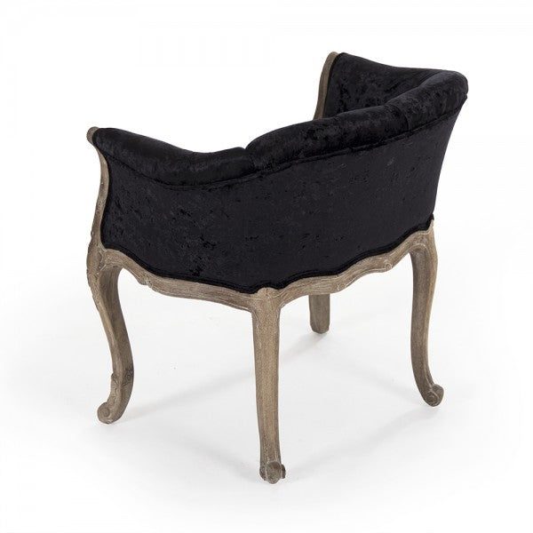 Zentique Aadi Single Seater Chair Crushed Black Velvet