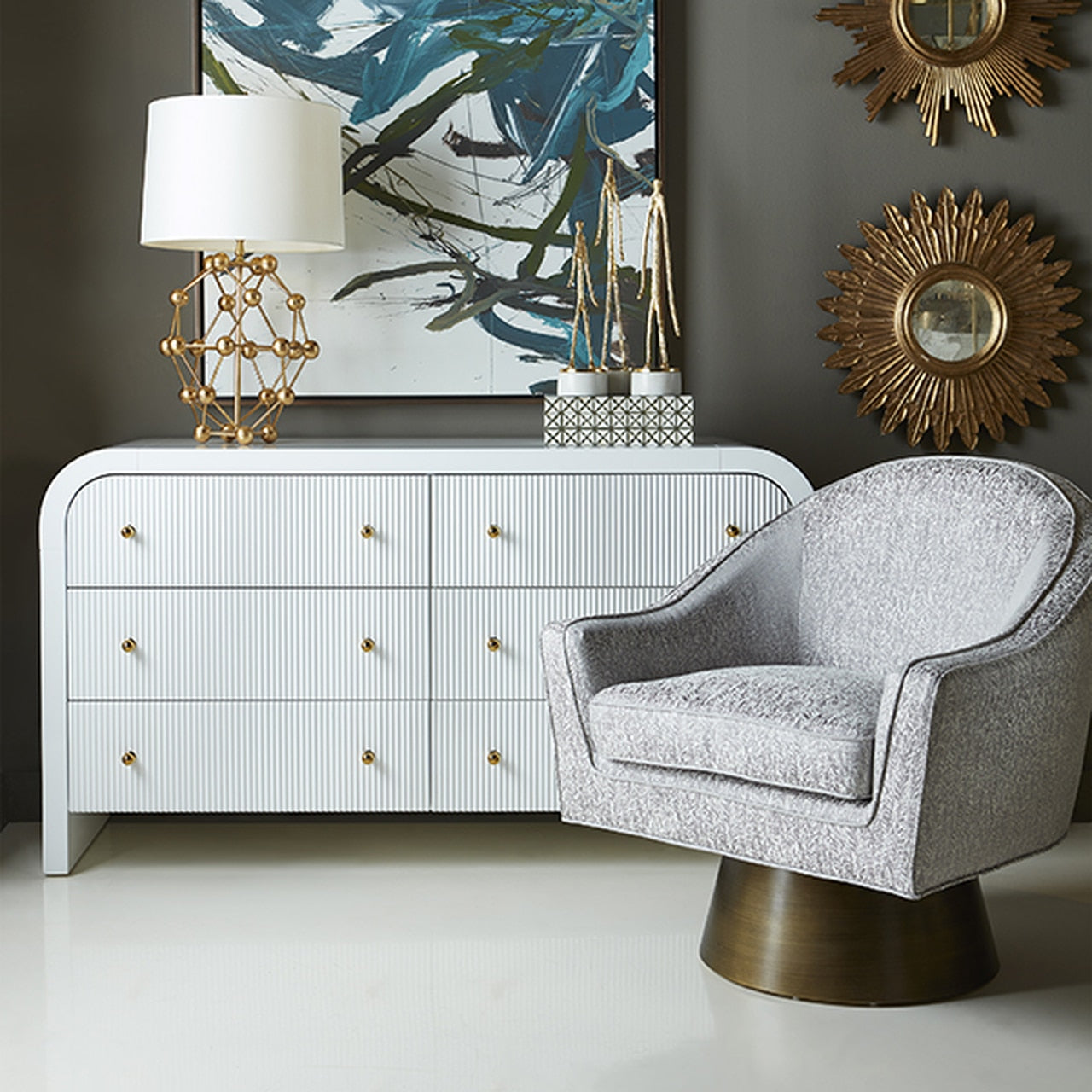 Worlds Away Valentina White Dresser