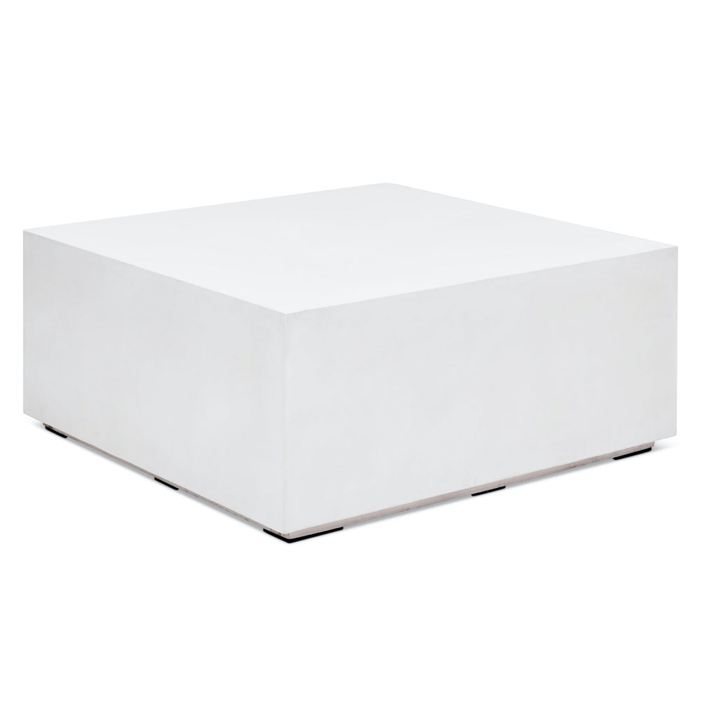 Bloc Square Coffee Table in Ivory White by Urbia