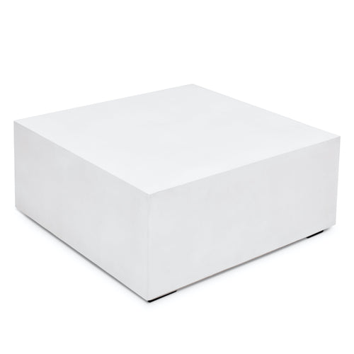 Bloc Square Coffee Table in Ivory White by Urbia