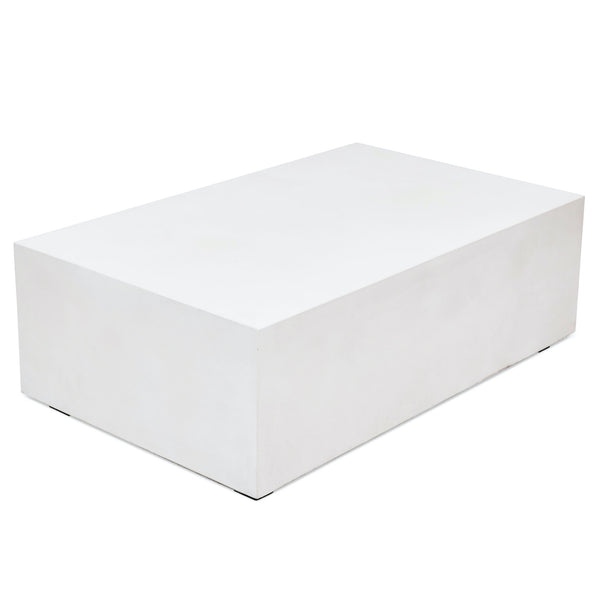 Bloc Rectangular Coffee Table in White by Urbia