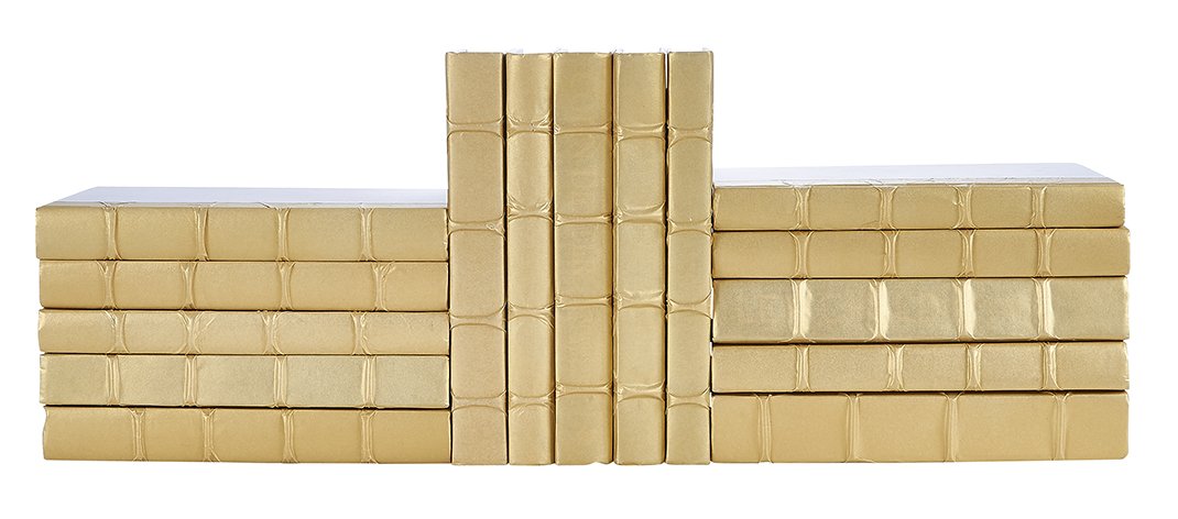 Decorative Books in Gold, Set of 15