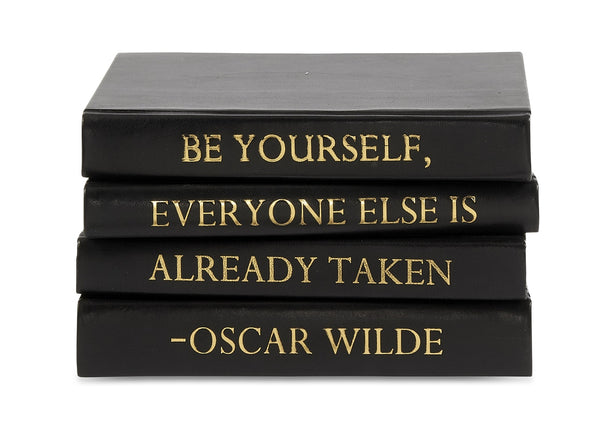 E Lawrence Leather Books with Quote, Oscar Wilde