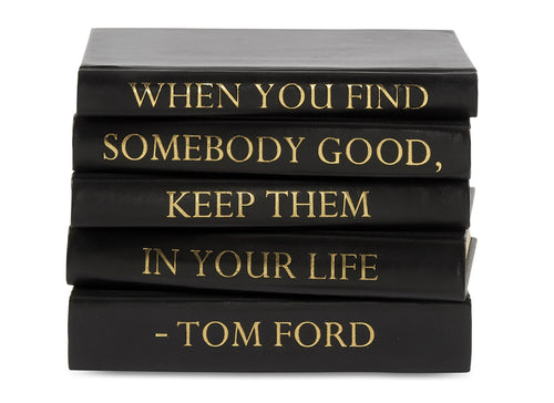 E Lawrence Leather Books with Tom Ford Quote