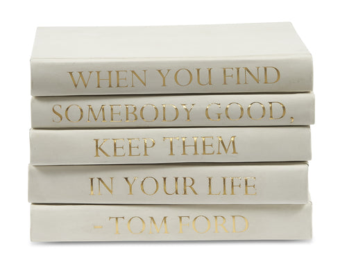 E Lawrence Leather Books with Tom Ford Quote