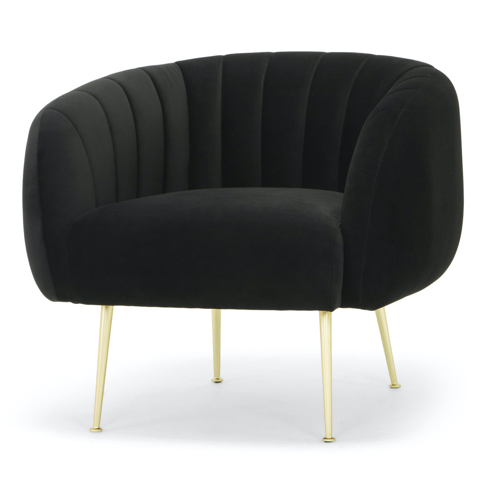 Black Velvet Accent Chair by Urbia