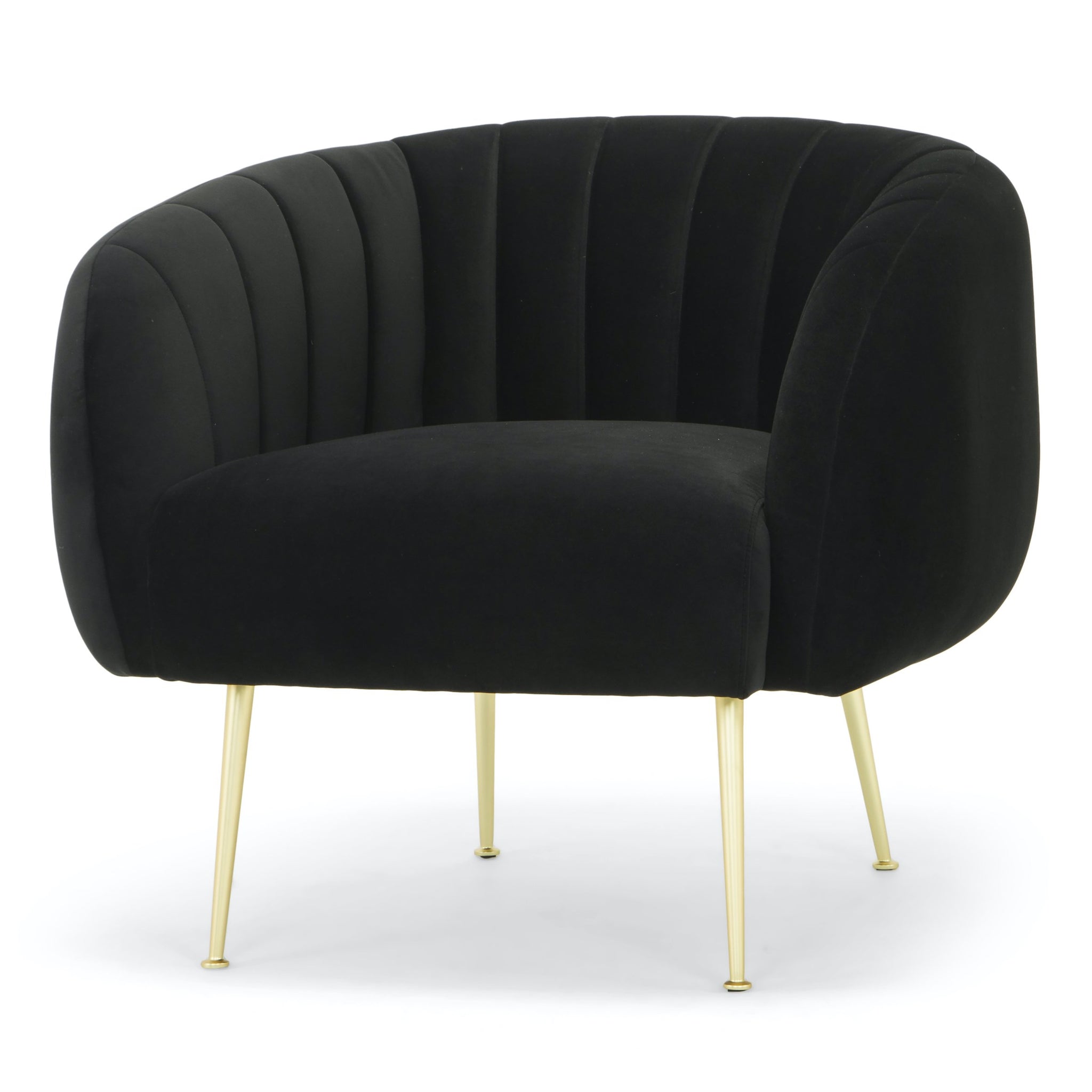 Black Velvet Accent Chair by Urbia