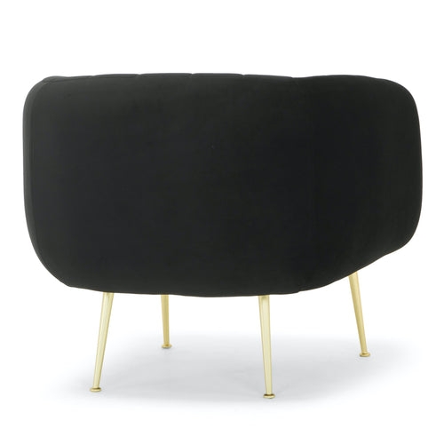 Black Velvet Accent Chair by Urbia