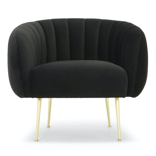 Black Velvet Accent Chair by Urbia