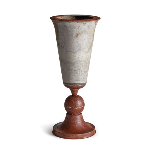 Weathered Metal Tapered Cone Urn