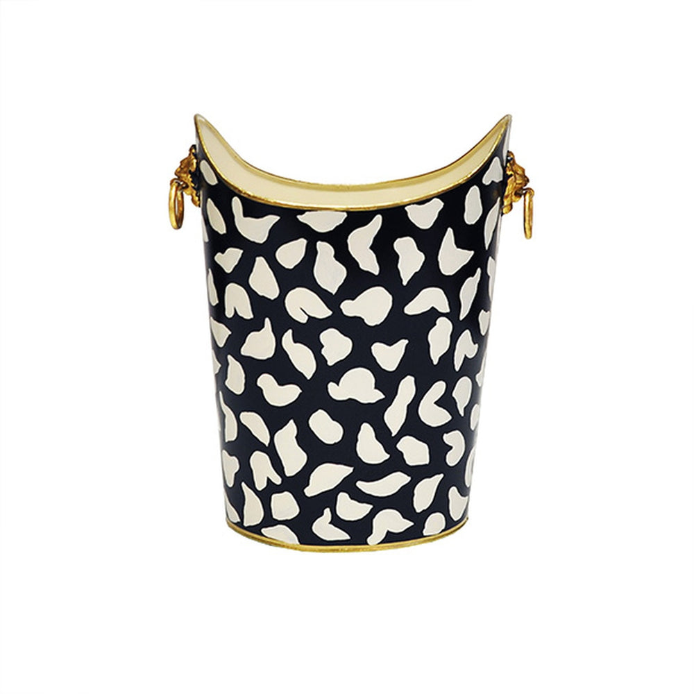 Worlds Away Oval Wastebasket with Lion Handles