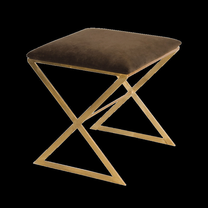 Worlds Away X Side Stool, Gold