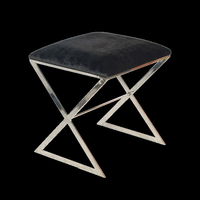 Worlds Away X Side Stool, Nickel