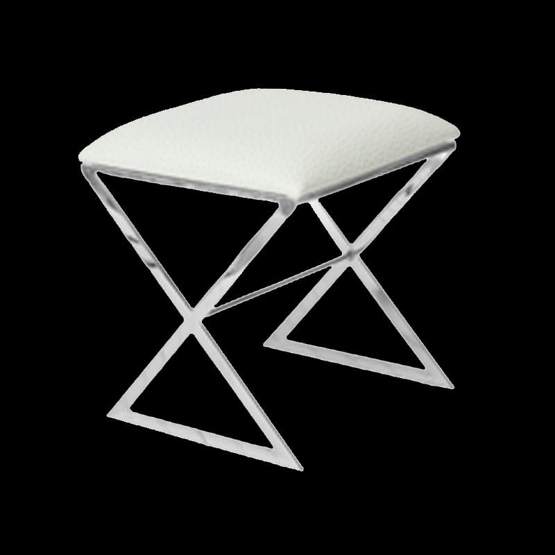 Worlds Away X Side Stool, Nickel