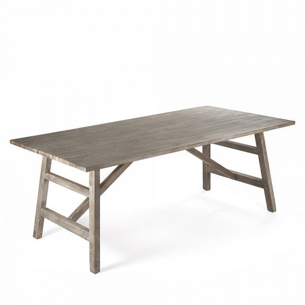 Zentique Gideon Dining Table Limed Grey