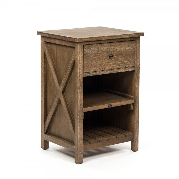 Zentique Jamie Kitchen Island Brown Limed Oak