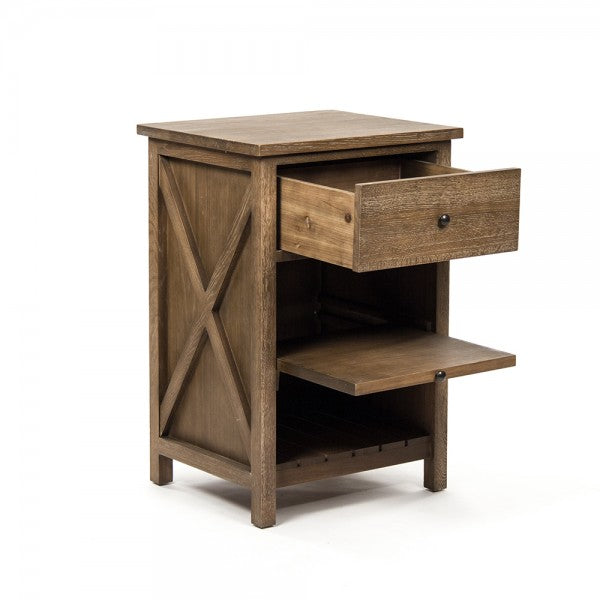 Zentique Jamie Kitchen Island Brown Limed Oak