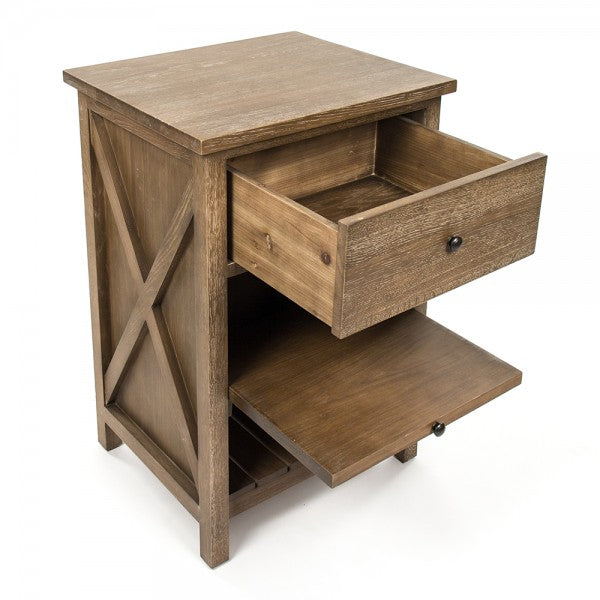 Zentique Jamie Kitchen Island Brown Limed Oak