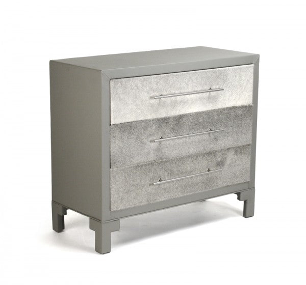 Zentique Charlot Dresser Grey Vinyl/Grey Cowhide