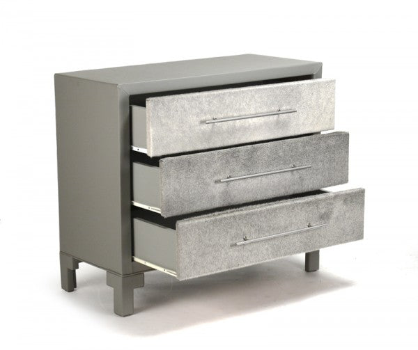 Zentique Charlot Dresser Grey Vinyl/Grey Cowhide