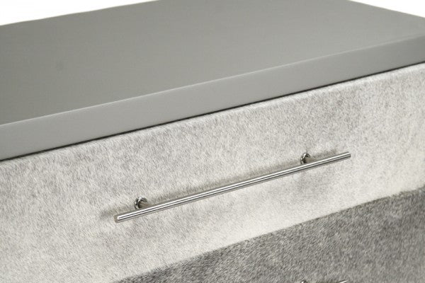 Zentique Charlot Dresser Grey Vinyl/Grey Cowhide