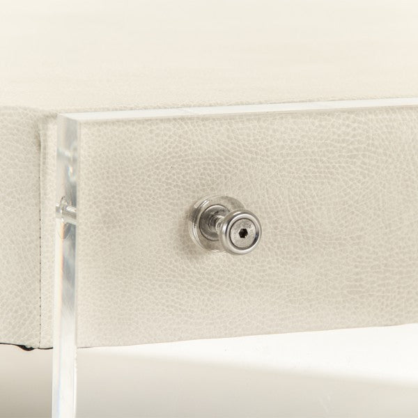 Zentique Acel Octagon Coffee Table Teton Arctic White White Vinyl