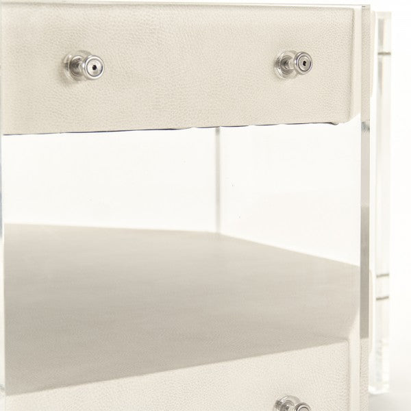 Zentique Acel Octagon Coffee Table Teton Arctic White White Vinyl