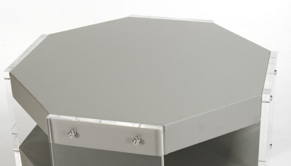 Zentique Acel Acrylic Coffee Table Grey Vinyl