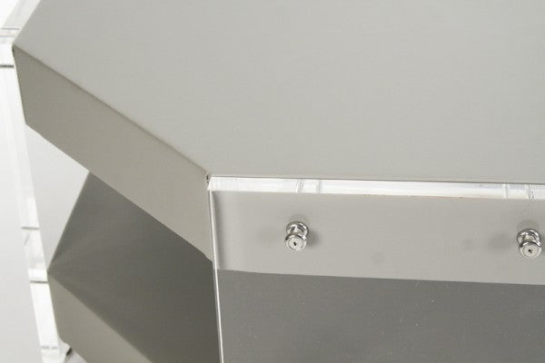 Zentique Acel Acrylic Coffee Table Grey Vinyl