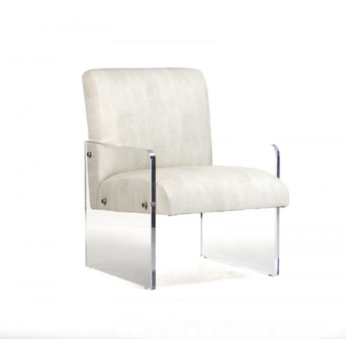 Zentique Emile Acrylic Chair White Vinyl